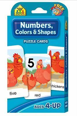 School Zone - Numbers, Colors & Shapes Puzzle Cards - Ages 4+, Numbers, Words, 