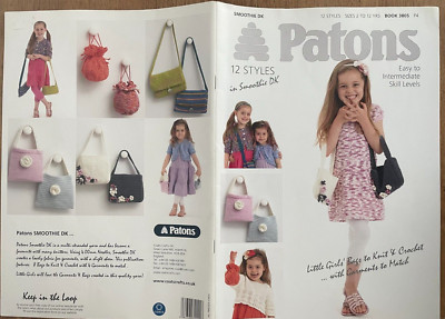 Kleine Mädchen Lieblingsstücke STRICKEN HÄKELN + ANLEITUNG 12 Taschen Kleid Patons 3805