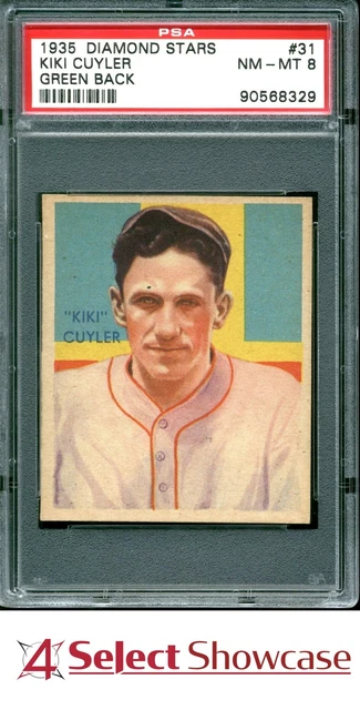 1935 DIAMOND STARS #31 KIKI CUYLER HOF GREEN BACK PSA 8