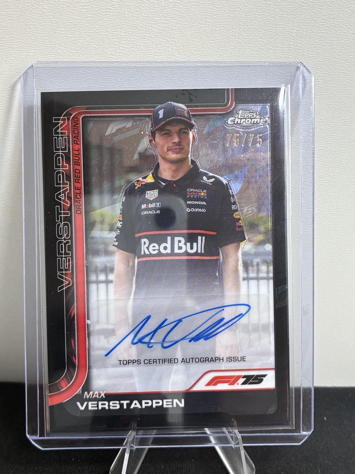 2025 Topps Chrome F1 Max Verstappen Autograph 75th Annv. BOOKEND 75/75 #CAC-VER