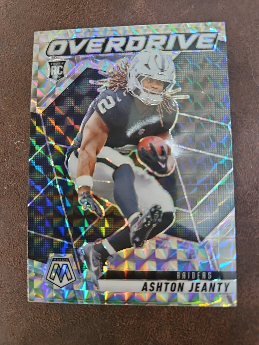 2025 Panini Mosaic Ashton Jeanty Overdrive Silver Mosaic Rc #4