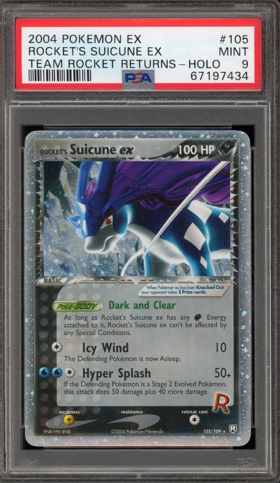 Pokemon Rocket's Suicune ex EX Team Rocket Returns Holo Rare #105 PSA 9 Mint