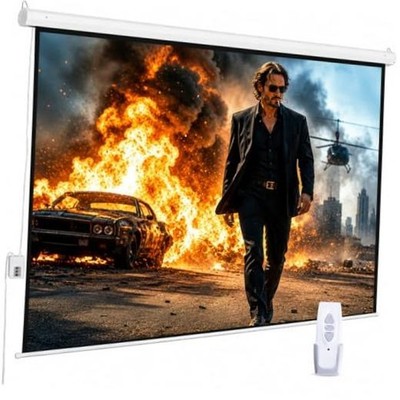 94'' Motorized Projector Screen, Electric 4:3 Projector Screen with 94 Inch(4:3)