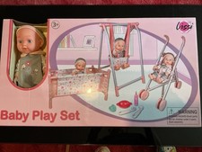 Lissi  Baby Play Set Doll Pram Swing Cot Doll size 30 cm Brand New Kids Toy