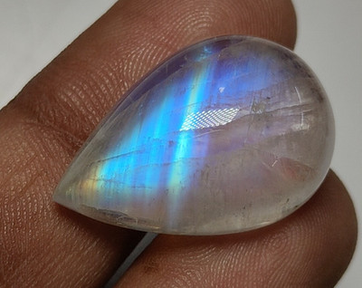 5A Quality Natural Rainbow Moonstone Smooth Cabochon Pear Shape Gemstone 16x24MM