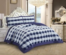 Luxury Faux Fur Bedspread Set 3Piece Soft Plush Comforter & Matching Pillow Sham