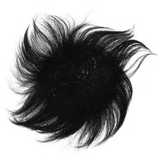 Black Men Wig Male Bald Patch Overhead Replacement Block Hair Piece 13x14 cm