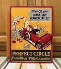 Perfect Circle Piston Rings Flange Sign Double Sided Vintage Style Wall Decor