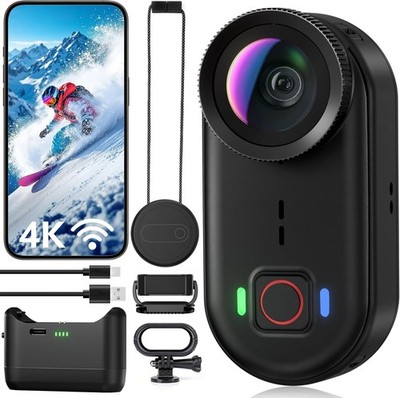 4K Mini Body Action Cameras POV Body Cam 64GB Sports Camera with Audio Video