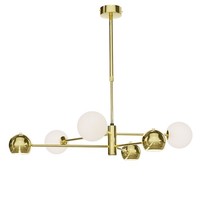 Deckenleuchte Metall Glas In Gold G9 GU10 L:94 Cm Kugeln Deckenlampe Wohnzimmer