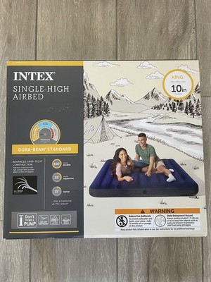 Intex Single-High Airbed Dura Beam Standard Air Lock KING 10'' Height New