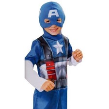 NWT Captain America The First Avenger KIDS Full Costume Jumpsuit  Mask 4-6X