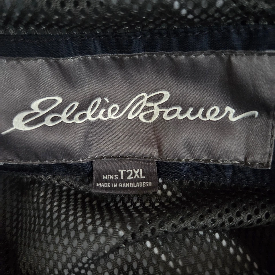 Eddie Bauer Hombres T2XL Azul Marino Capucha Impermeable Chaqueta de Lluvia Abrigo Foto 3 de 4