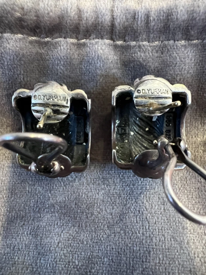 David Yurman Sterling/14k Designer Earrings - Image 3 of 4