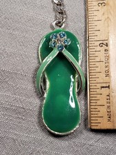 Green Enamel Flip Flop Beach 2025 Keychain Souvenir Key chain C51