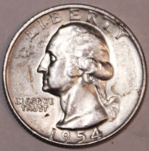 1954-D Washington Silver Quarter - AU - #1024EA