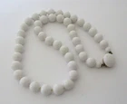 Vintage White Milk Glass Bead Necklace
