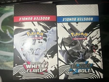 Pokemon SV10.5 White Flare Black Bolt Sealed LOT 2 Booster Bundle Display Case