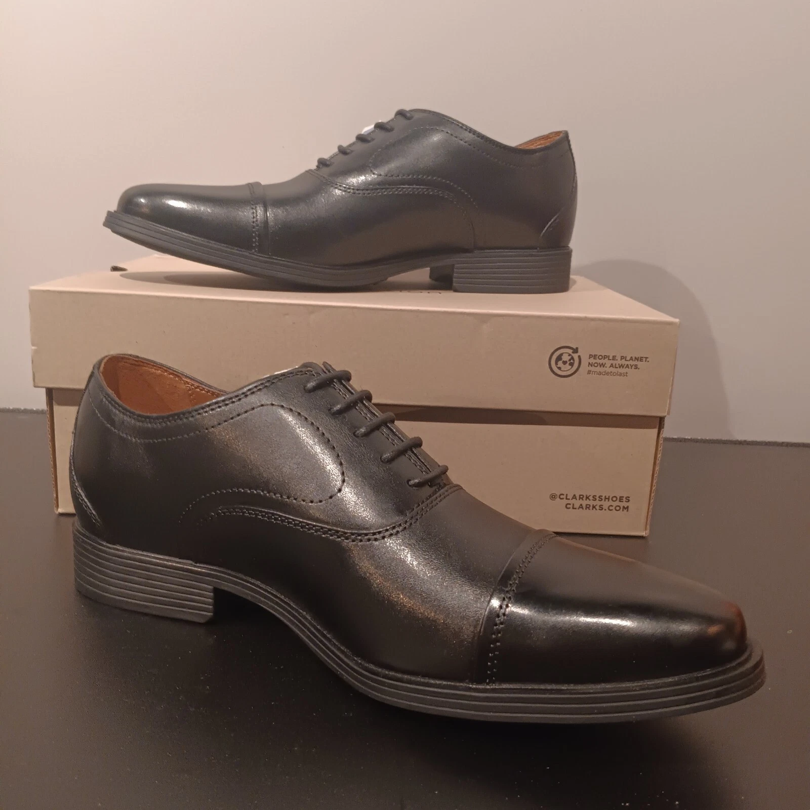 Scarpa elegante Oxford Clarks uomo collezione Whiddon stringata taglia 8