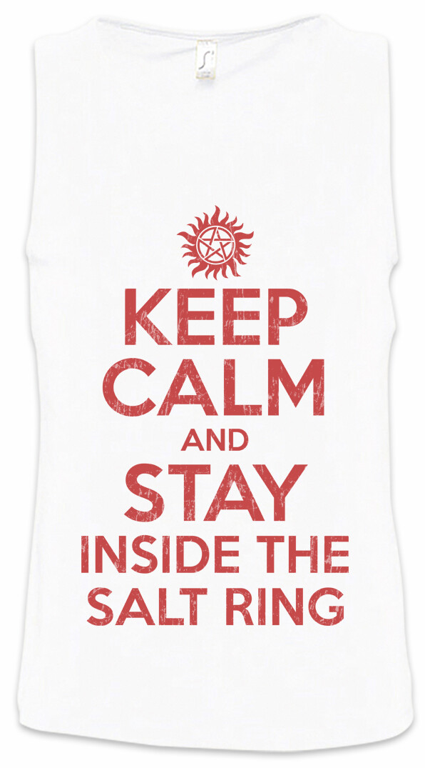 ALTRA Canotta uomo Keep Calm And Stay Inside The Salt Ring logo divertente supernaturale