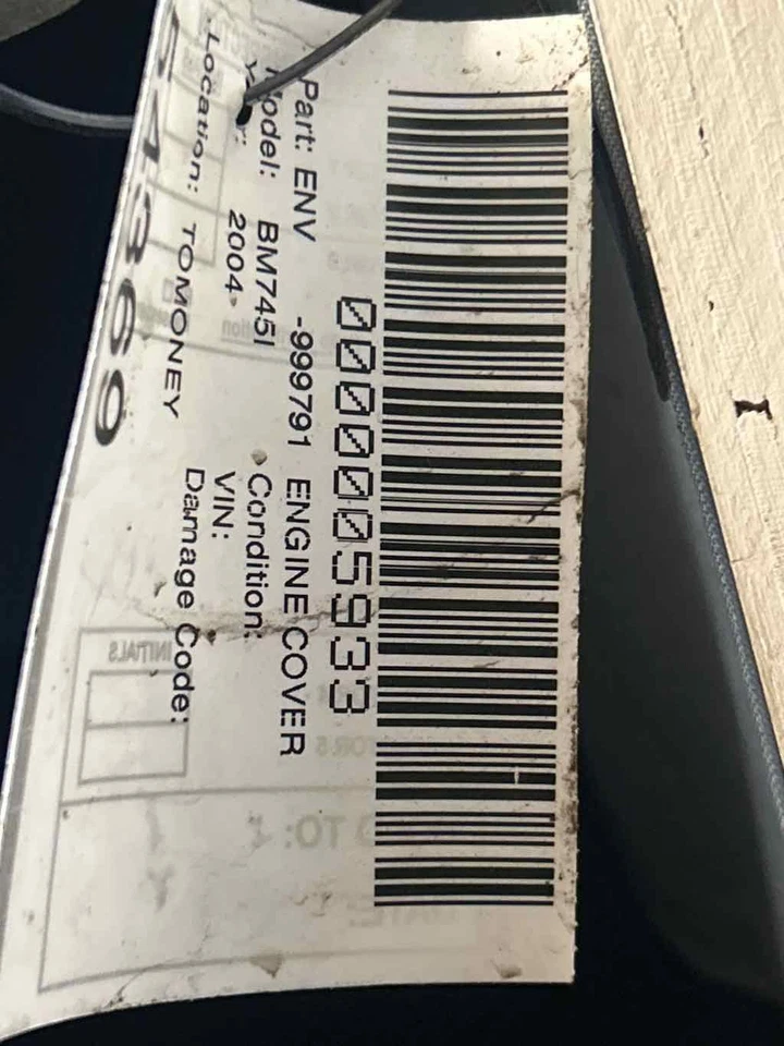 Fits 2002-2005 BMW 745I, 4.4L Engine Cover, OEM:11617511559 - Image 3 of 3