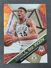 Giannis Antetokounmpo 2019-20 Panini Mosaic Will to Win Insert #12 Bucks
