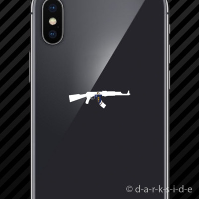 (2x) Massachusetts State Shape AK-47 Cell Phone Sticker AK47 Kalashnikov MA