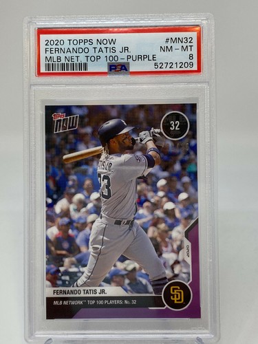 2020 Topps Fernando Tatis Jr. Purple Serial #8/25 PSA 8 POP 2 - Picture 6 of 9