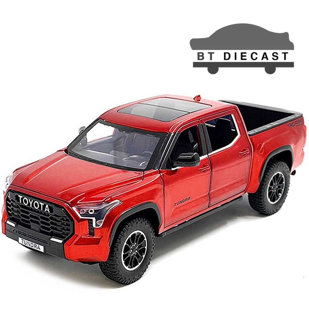 2023 Toyota Tundra Pickup Truck 1/24 Scale Metallic Red Diecast Model H08555R MRD by Mijo Exclusives  