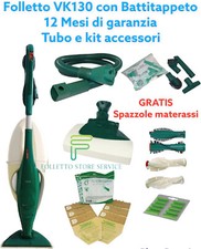 Folletto VK 130 131 Completo Battitappeto Tubo Accessori Sacchetti Garanzia 12M