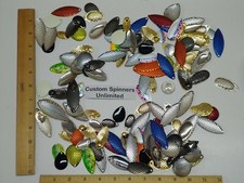 1lb 200+ MEDIUM Custom Spinner Blades - Colorado Willow French Silver Gold NEW