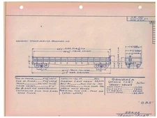 1967 Milwaukee Road Railroad Blue Print Page Gondola Stone Car 78000-78049