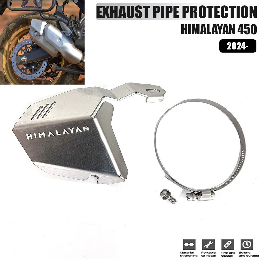 Exhaust Heat Shield For Himalayan 450/452 2024 - Silver Muffler Protective Cover Accessory
