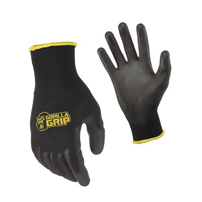 Gorilla Grip Never Slip, Maximum Grip All-Purpose Gloves 15 Pairs Medium Black
