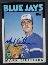 Toronto Blue Jays Mark Eichhorn signed / autographed 1986 Topps UPDATE card ----