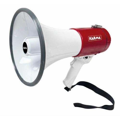 KARMA MEGAFONO CON REGISTRATORE DA 15W RICARICABILE CON SIRENA E FISCHIETTO