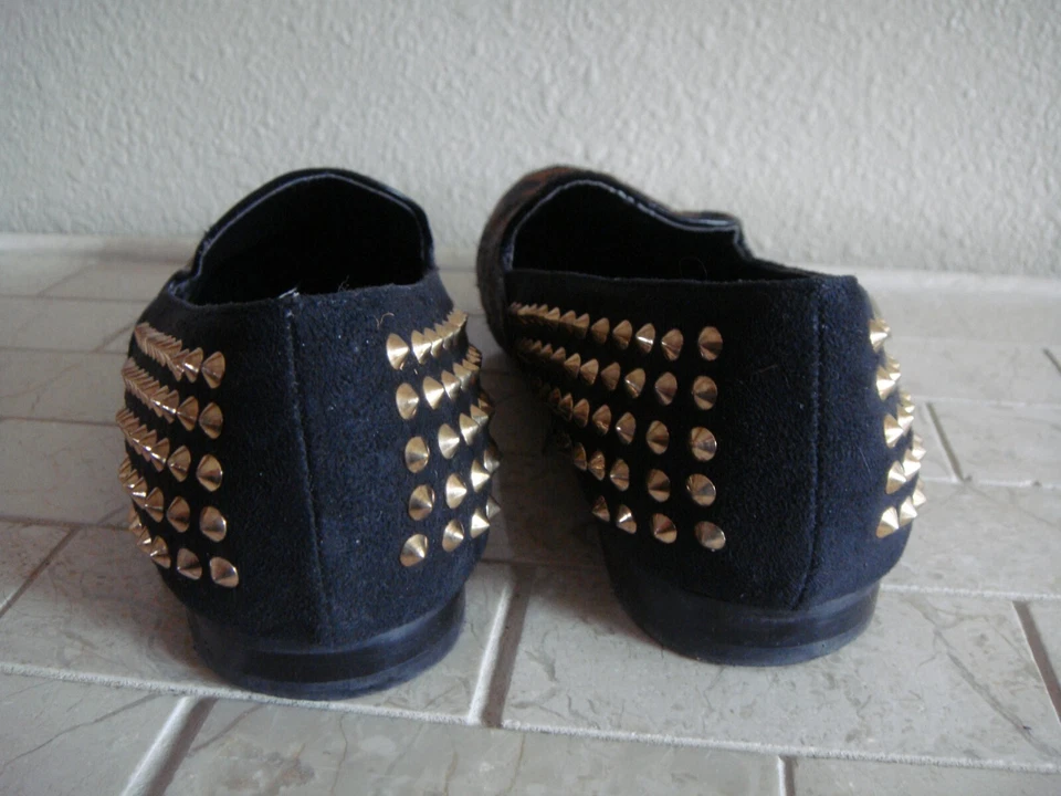 Zapatos de cuero con tachuelas con estampado de leopardo talla 7 KELSI DAGGER Foto 4 de 4