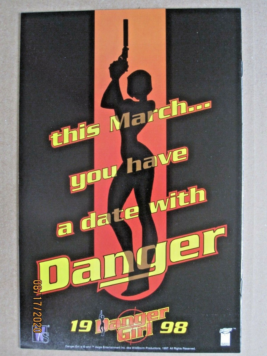 Danger Girl 1997 Gold Foil サイン入り IMAGE COMICS DANGER GIRL PREVIEW AMERICAN ENT. VARIANT J. SCOTT