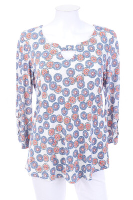 RENATTO BENE Bluse Applikationen T 1 = D 34 greige blau