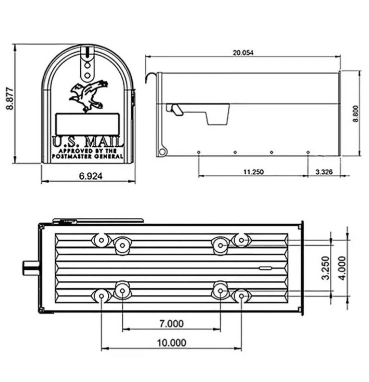 Gibraltar E1100B00 Mailboxes Elite Medium Capacity Galvanized Steel Black - Image 2 of 2