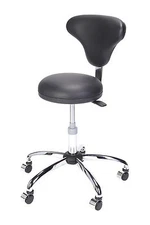Everyway4all RW-BK High Quality Black Saddle stool wide Base with back Rest