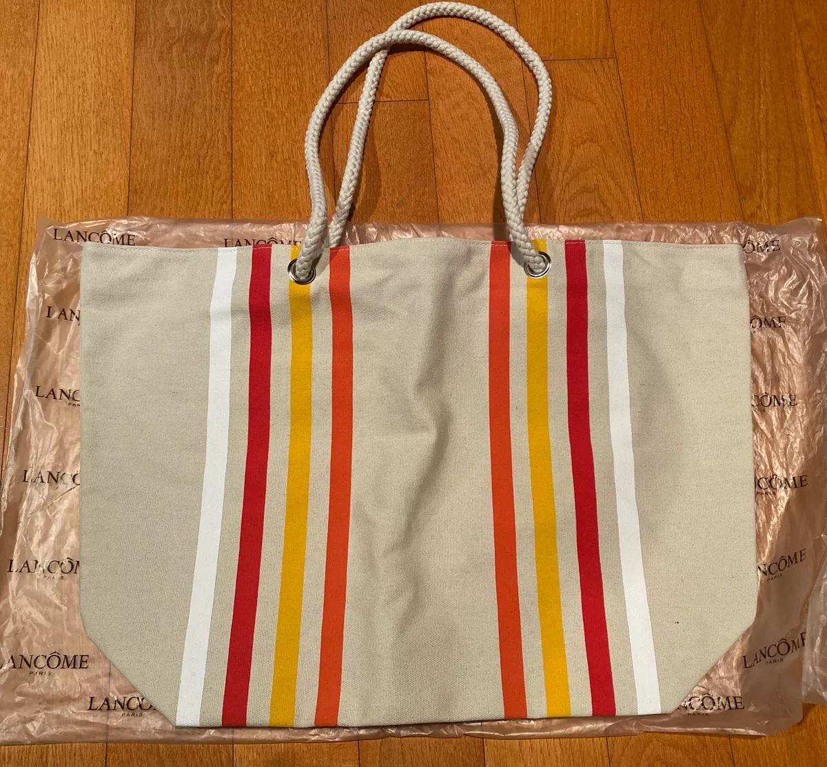 Lanc me Summer Tote Canvas Large Beach Bag With Multi Color