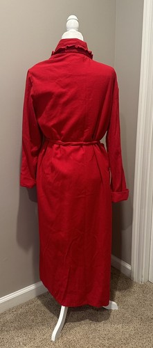 Lands End Big Kids Girls Size L 14-16 Red Combed Fleece Bathrobe Robe LG EUC - Picture 2 of 14
