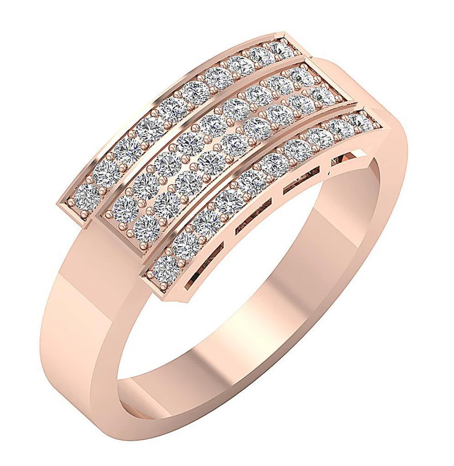 Anillo de compromiso redondo de diamantes cultivados en laboratorio de 0,55 quilates VS F de oro blanco de 10 quilates de 8,15 mm Foto 4 de 4