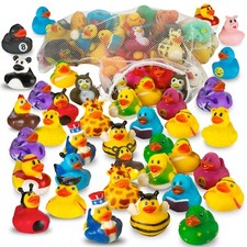 Assortment Rubber Duck Toy Duckies - 100 Pack - Stocking Stuffers, Pool Activity