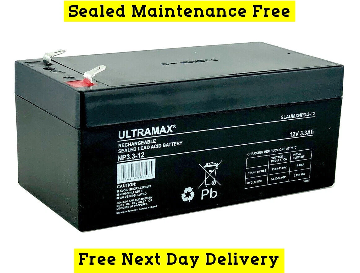Batterie Ultramax SLA 12V 20Ah – Rechargeable Au Plomb AGM, 1 An De Garantie, Fabriquée à Taïwan