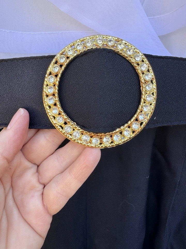 Gorgeous Vintage 1980s 1990s Black And White Organza & Rayon Jumpsuit Size S/M - Image 4 of 4