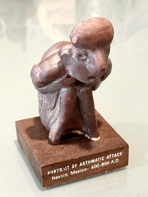 Vintage Schering Pharmaceutical Mayan Advertising Figure Asthmatic Attack