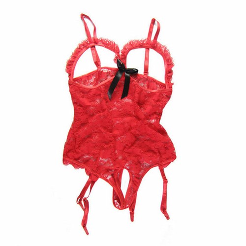Sexy Conjunto de Lencería de Peluche sin Entrepierna Babydoll con Cinturones de Liga para Mujer - Imagen 12 de 21
