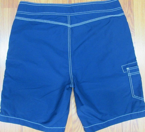 PANTALONES CORTOS DE BAÑO EXPRESS FORRADOS ALGODÓN/NAILON AZUL MARINO Y BLANCO Talla 32 - Imagen 4 de 4